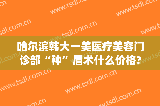 哈尔滨韩大一美医疗美容门诊部“种”眉术什么价格?效果怎么样?(哈医大一院切眉多少钱)