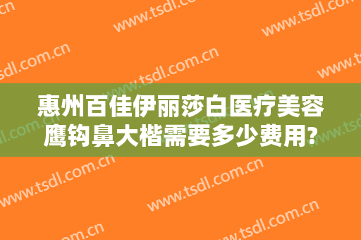 惠州百佳伊丽莎白医疗美容鹰钩鼻大楷需要多少费用?需要多久恢复?
