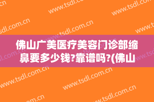 佛山广美医疗美容门诊部缩鼻要多少钱?靠谱吗?(佛山有些美容整形医院)