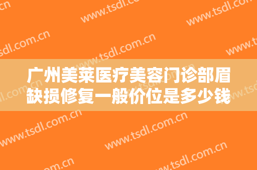 广州美莱医疗美容门诊部眉缺损修复一般价位是多少钱?有哪些优势?