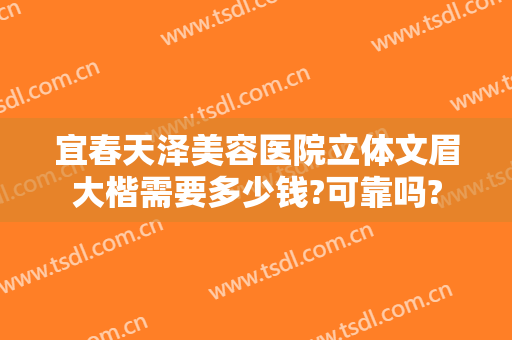 宜春天泽美容医院立体文眉大楷需要多少钱?可靠吗?
