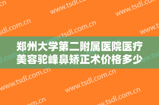 郑州大学第二附属医院医疗美容驼峰鼻矫正术价格多少钱?效果怎么样?