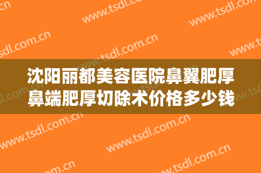 沈阳丽都美容医院鼻翼肥厚鼻端肥厚切除术价格多少钱?怎么样?(沈阳鼻整形)