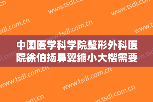 中国医学科学院整形外科医院徐伯扬鼻翼缩小大楷需要多少费用?效果怎么样?