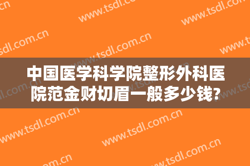 中国医学科学院整形外科医院范金财切眉一般多少钱?怎么样?