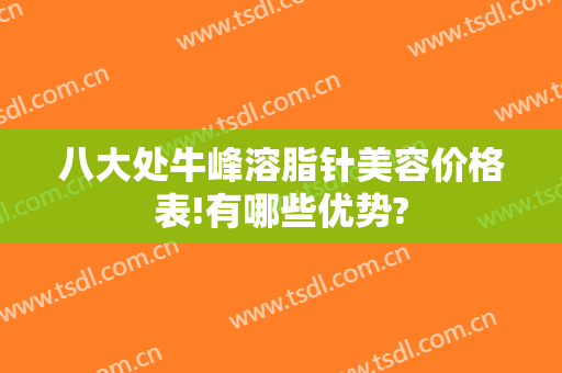 八大处牛峰溶脂针美容价格表!有哪些优势?