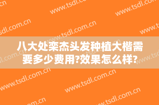 八大处栾杰头发种植大楷需要多少费用?效果怎么样?