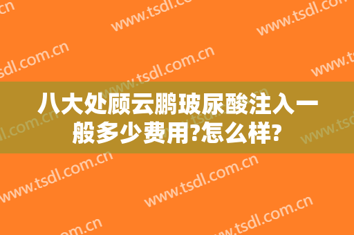 八大处顾云鹏玻尿酸注入一般多少费用?怎么样?