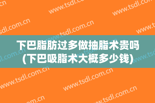 下巴脂肪过多做抽脂术贵吗(下巴吸脂术大概多少钱)