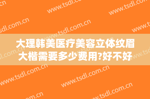 大理韩美医疗美容立体纹眉大楷需要多少费用?好不好?(大理韩美医疗美容医院)