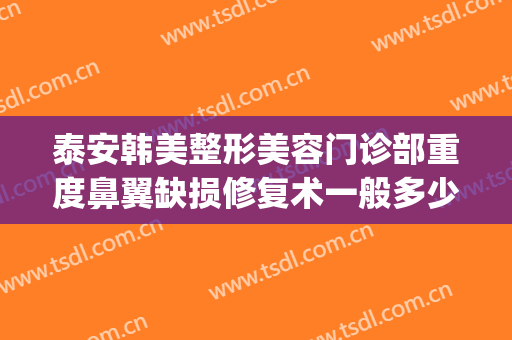 泰安韩美整形美容门诊部重度鼻翼缺损修复术一般多少钱?贵不贵?(鼻子修复术大概多少钱)