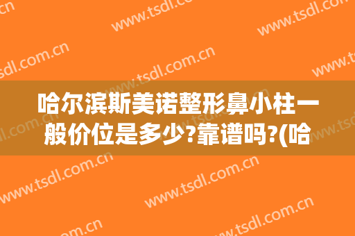 哈尔滨斯美诺整形鼻小柱一般价位是多少?靠谱吗?(哈尔滨斯美诺整形医院好么)