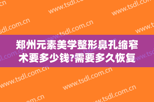 郑州元素美学整形鼻孔缩窄术要多少钱?需要多久恢复?(郑州鼻部整形)