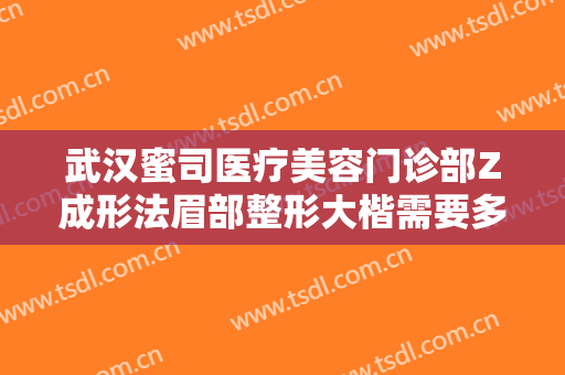 武汉蜜司医疗美容门诊部Z成形法眉部整形大楷需要多少费用?需要多久恢复?