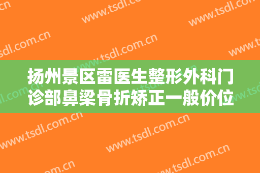 扬州景区雷医生整形外科门诊部鼻梁骨折矫正一般价位是多少?好不好?