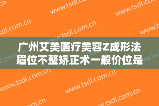 广州艾美医疗美容Z成形法眉位不整矫正术一般价位是多少钱?好不好?
