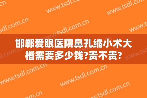 邯郸爱眼医院鼻孔缩小术大楷需要多少钱?贵不贵?