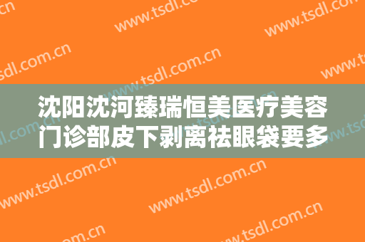 沈阳沈河臻瑞恒美医疗美容门诊部皮下剥离祛眼袋要多少钱?需要多久恢复?