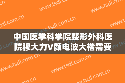 中国医学科学院整形外科医院穆大力V颜电波大楷需要多少费用?怎么样?