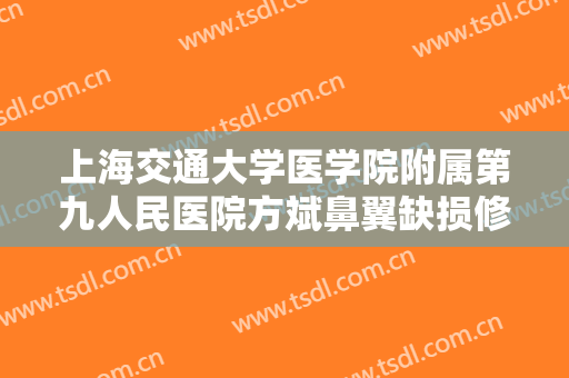 上海交通大学医学院附属第九人民医院方斌鼻翼缺损修复需要多少钱?贵不贵?