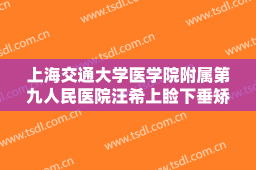 上海交通大学医学院附属第九人民医院汪希上睑下垂矫正术什么价格?怎么样?
