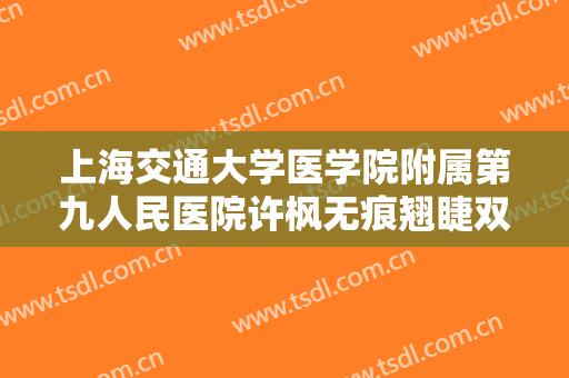 上海交通大学医学院附属第九人民医院许枫无痕翘睫双眼皮一般多少钱?好不好?