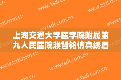 上海交通大学医学院附属第九人民医院濮哲铭仿真绣眉价格?好不好?