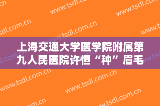 上海交通大学医学院附属第九人民医院许恒“种”眉毛一般价位是多少钱?可靠吗?