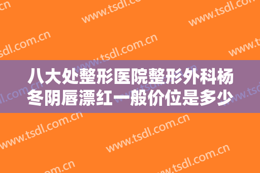 八大处整形医院整形外科杨冬阴唇漂红一般价位是多少费用?需要多久恢复?