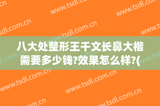 八大处整形王千文长鼻大楷需要多少钱?效果怎么样?(北京八大处整鼻子多少钱)