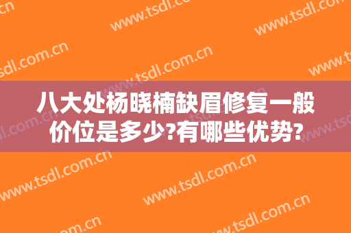 八大处杨晓楠缺眉修复一般价位是多少?有哪些优势?
