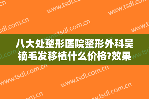 八大处整形医院整形外科吴镝毛发移植什么价格?效果怎么样?