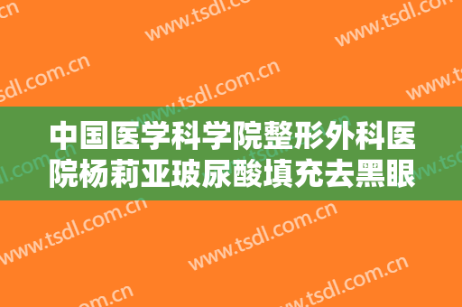 中国医学科学院整形外科医院杨莉亚玻尿酸填充去黑眼圈一般多少钱?贵不贵?