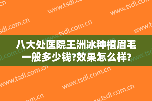 八大处医院王洲冰种植眉毛一般多少钱?效果怎么样?