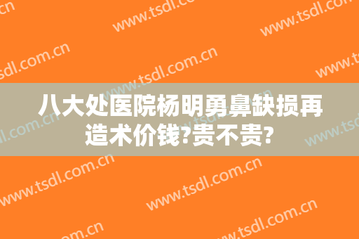八大处医院杨明勇鼻缺损再造术价钱?贵不贵?