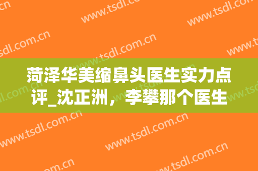 菏泽华美缩鼻头医生实力点评_沈正洲，李攀那个医生好