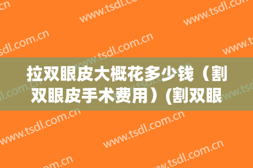 拉双眼皮大概花多少钱（割双眼皮手术费用）(割双眼皮的要多少钱)