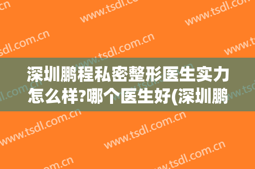 深圳鹏程私密整形医生实力怎么样?哪个医生好(深圳鹏程美容整形医院地址)
