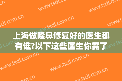 上海做隆鼻修复好的医生都有谁?以下这些医生你需了解(上海隆鼻修复专家)