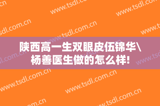 陕西高一生双眼皮伍锦华\杨善医生做的怎么样!