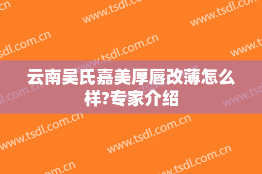 云南吴氏嘉美厚唇改薄怎么样?专家介绍