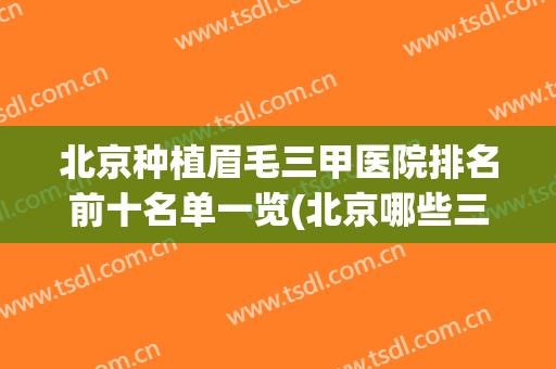 北京种植眉毛三甲医院排名前十名单一览(北京哪些三甲医院植眉)