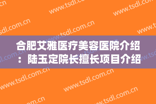 合肥艾雅医疗美容医院介绍：陆玉定院长擅长项目介绍(合肥艾雅医疗美容医院地址)