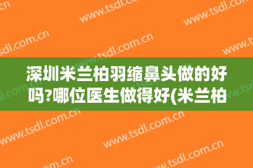 深圳米兰柏羽缩鼻头做的好吗?哪位医生做得好(米兰柏羽做鼻子多少钱)