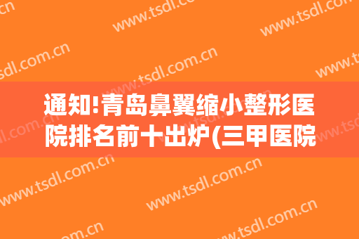 通知!青岛鼻翼缩小整形医院排名前十出炉(三甲医院鼻子整形)