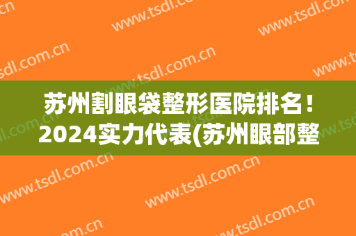 苏州割眼袋整形医院排名！2024实力代表(苏州眼部整形较好的医院)