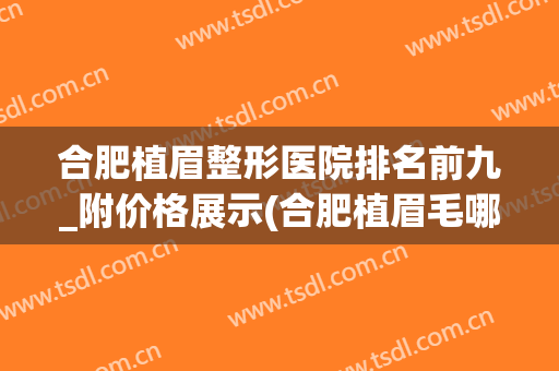 合肥植眉整形医院排名前九_附价格展示(合肥植眉毛哪里医院比较好)
