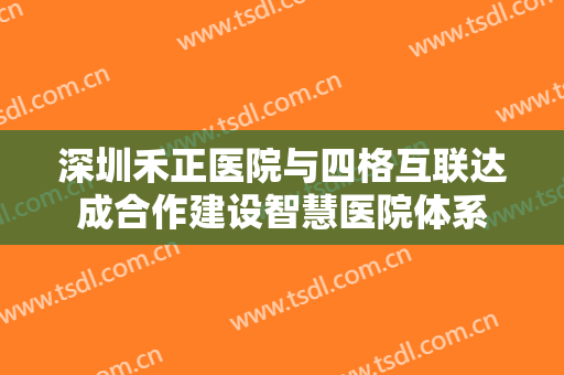深圳禾正医院与四格互联达成合作建设智慧医院体系