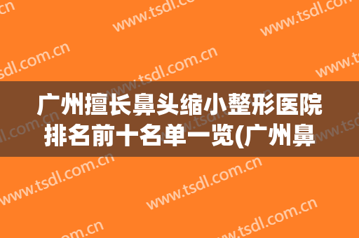 广州擅长鼻头缩小整形医院排名前十名单一览(广州鼻部美容整形医院)