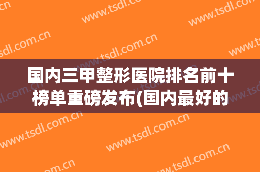 国内三甲整形医院排名前十榜单重磅发布(国内最好的三甲整形医院)